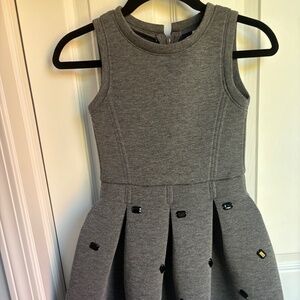 Girls Size 6 deux par deux Dress Grey with Black Rhinestones